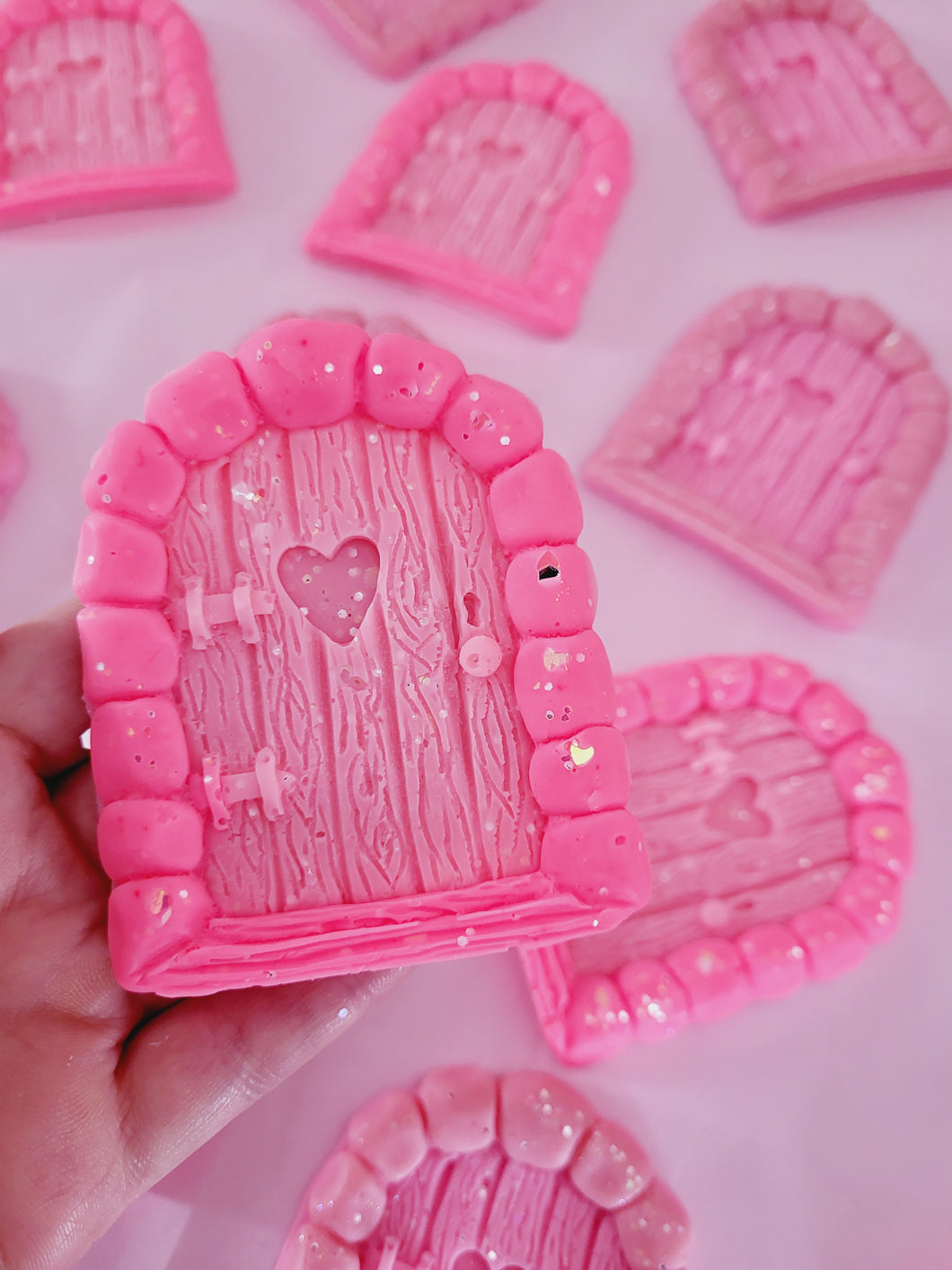 Pink petal bed fairy door shape