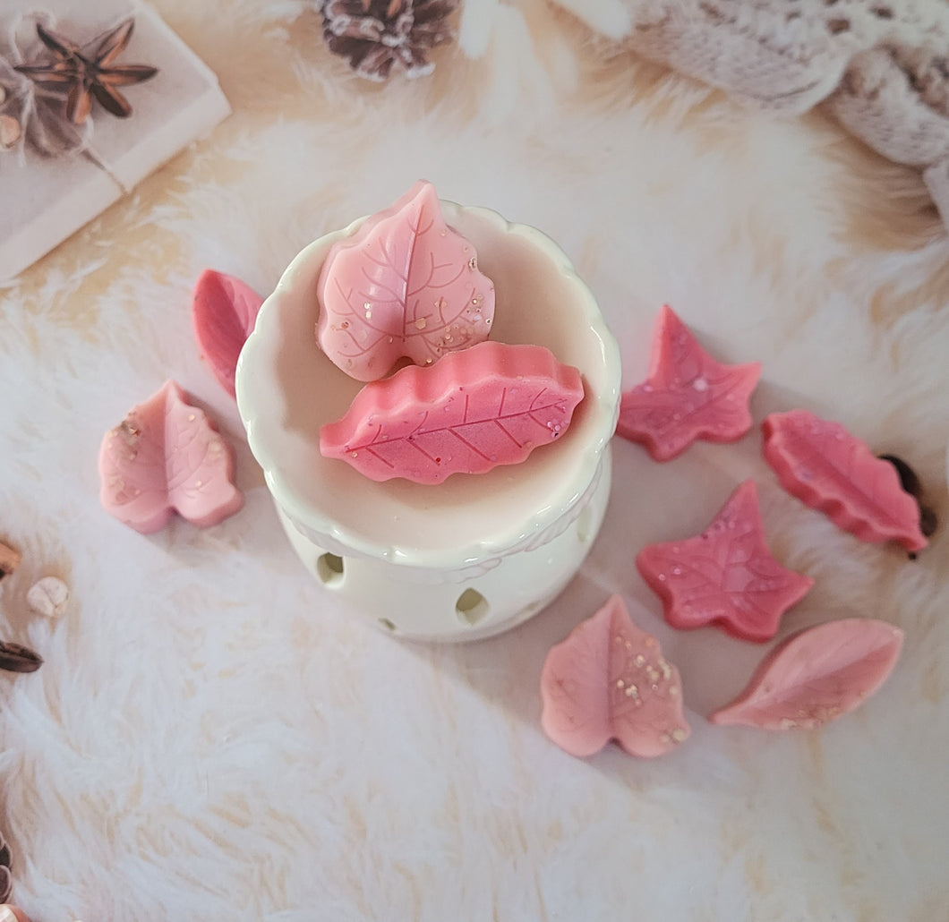 Pink Autumn leaves wax melt shapes cashmere & coco butter