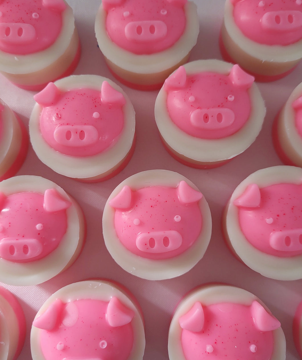 Raspberry Creme Wax melt piggy mini melt shape