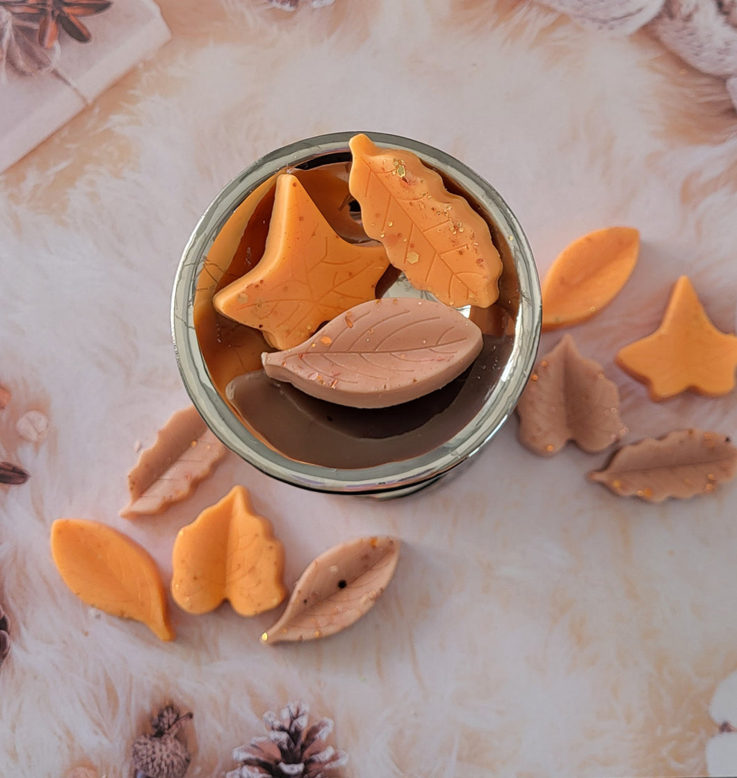 Cinnamon & Orange Autumn leaves wax melt shapes