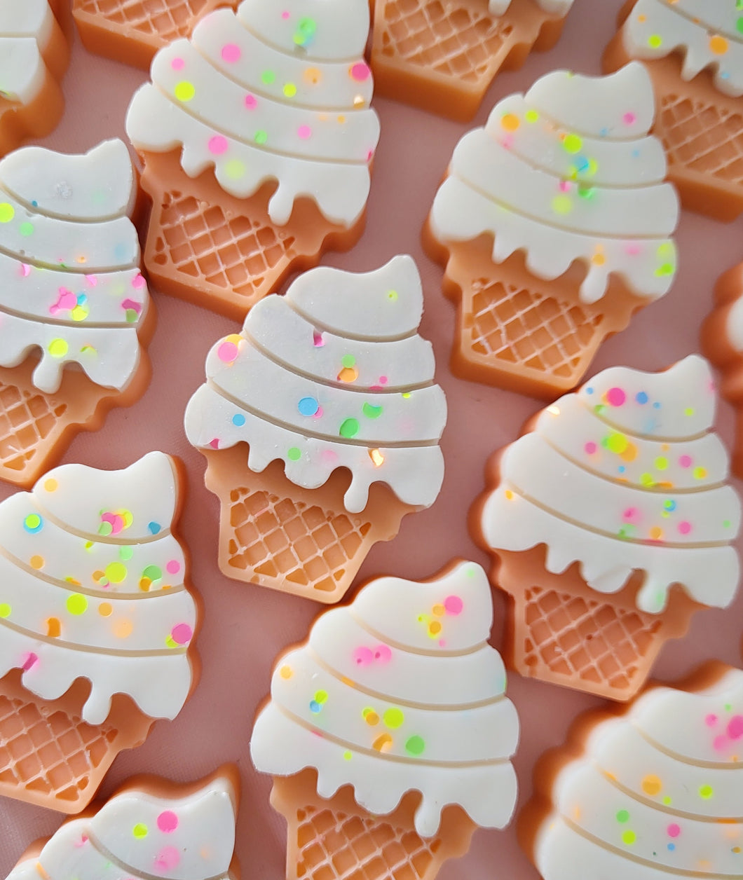 Marshmallow & Passionfruit , ice cream wax melt shape