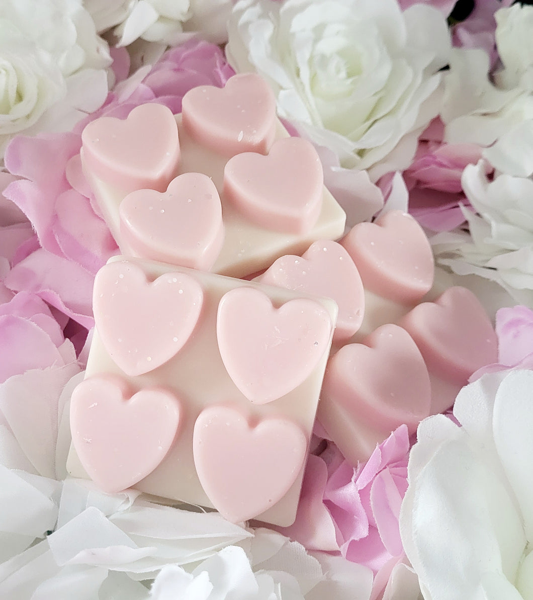 Peony heart shaped wax melt snap bar