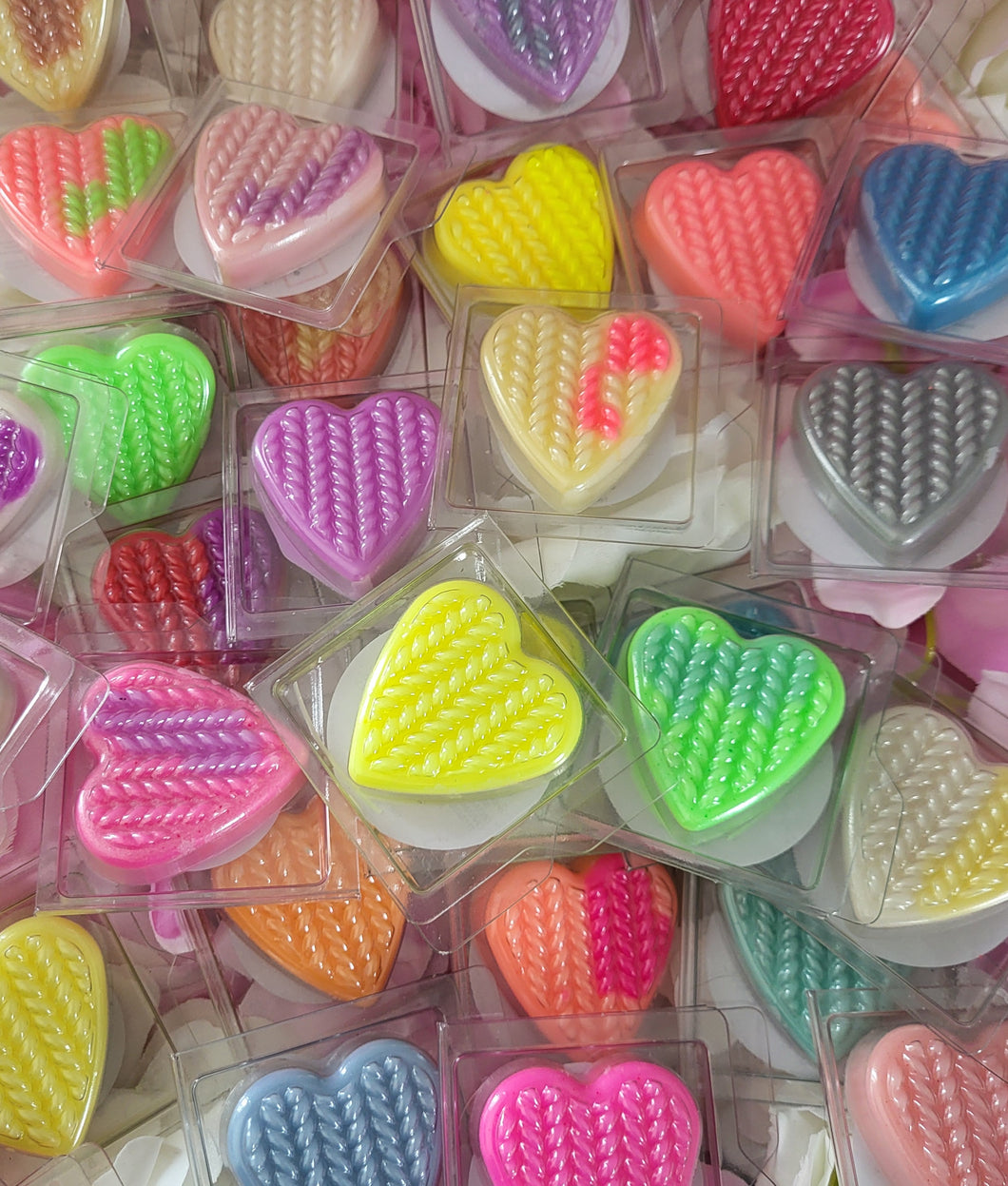 14 x wax melt heart shape samples / sample box