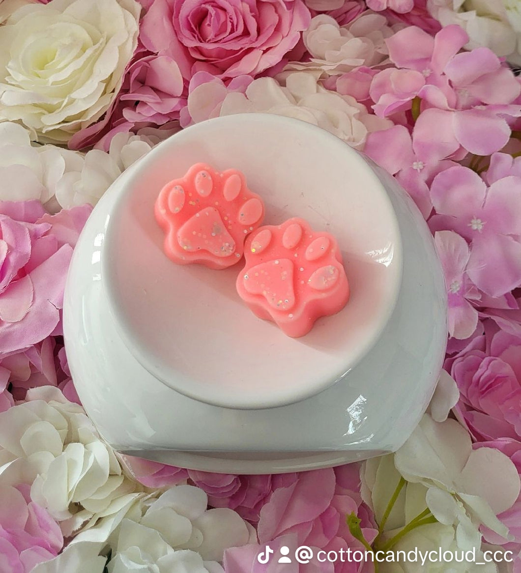 Tropical paradise wax melt paw print shapes